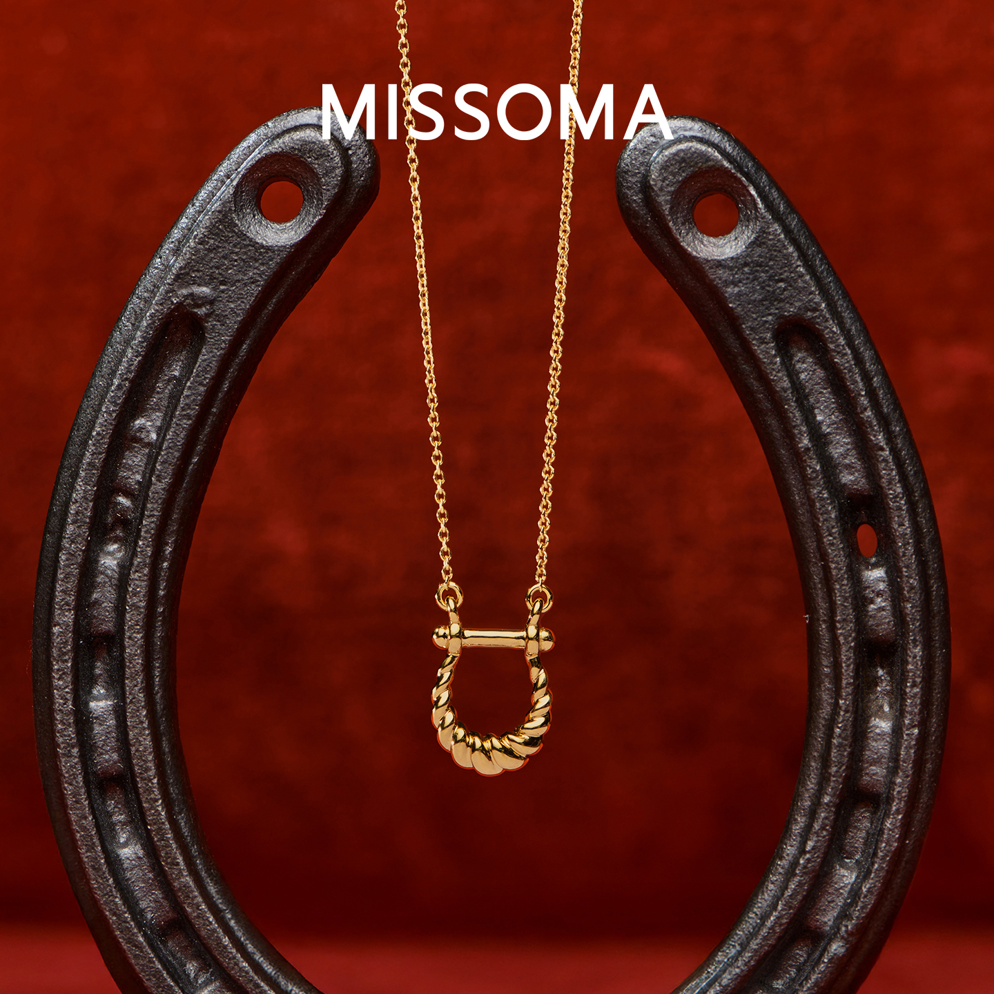 Missoma 骐迹系列马蹄吊坠项链镀18k金轻奢马年本命年新年礼物