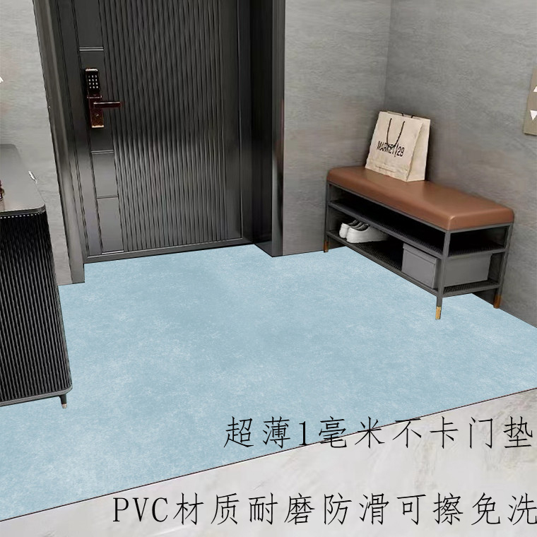 超薄纯色1mm不卡门PVC进门门垫家用脚垫玄关地毯可裁剪免洗防滑垫