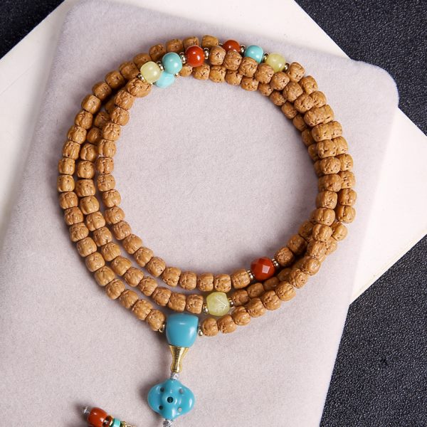 蜜蜡绿松石红绿灯配珠百香籽星月菩提手串文玩配饰套装顶珠腰