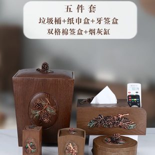 美式 按压牙签盒家用创意个性 轻奢客厅牙签筒酒店餐厅专用牙签罐