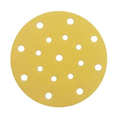 6寸17孔大美汽车干磨砂纸 植绒圆形盘砂 148mm黄砂 打磨沙纸