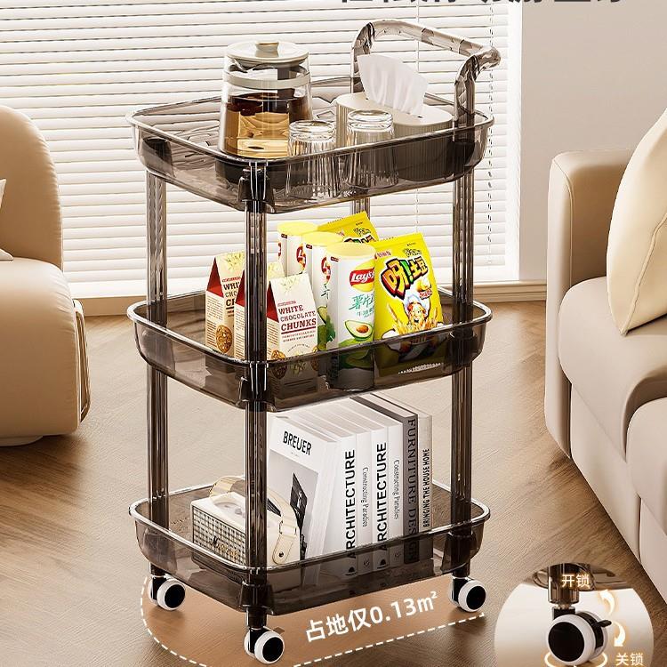 严选可移动零食小推车置物架落地客厅沙发边几简易带轮厨房收纳架