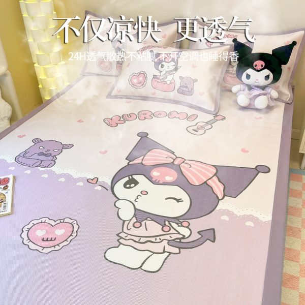 喜兹夏季冰丝凉席三件套2024新款卡通床单人空调软席子可机水洗