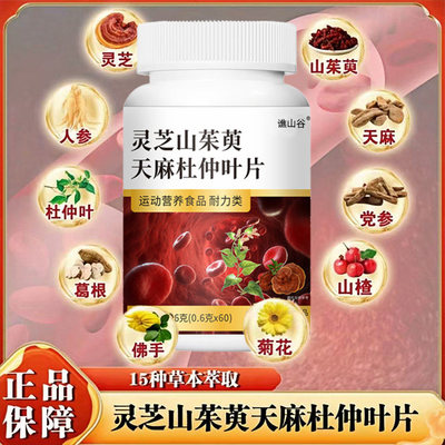 灵芝山茱萸天麻杜仲叶片的功效官方正品血管适用血液堵塞健康