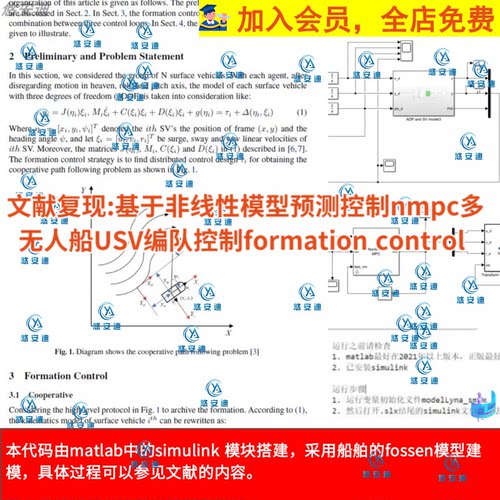 复现基于非线性模型预测控制NMPC多无人船USV编队控制formation
