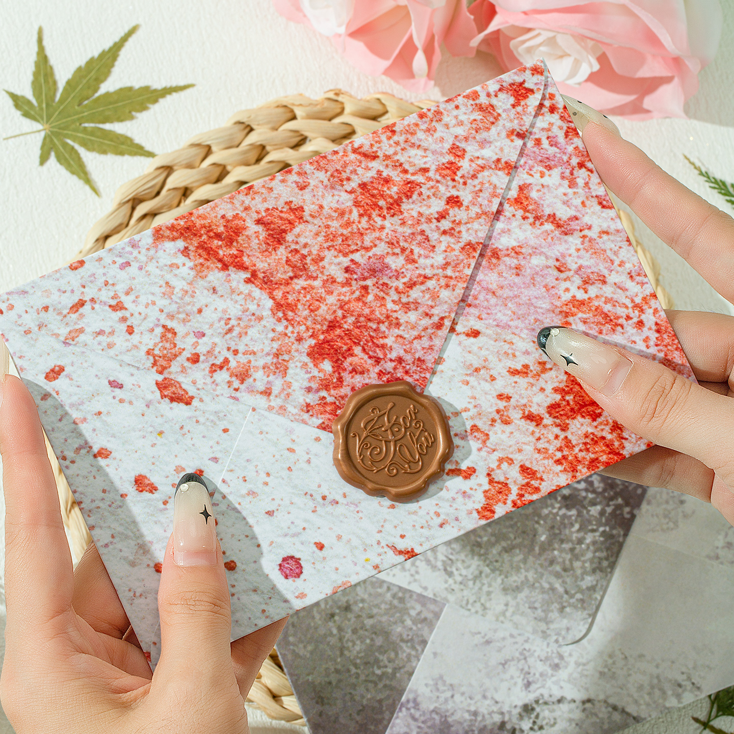 艾黎混彩信封信纸套装复古做旧欧式信封邀请函信笺高级感浪漫情书送女男友生日七夕贺卡简约手写信