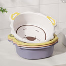 绣川宝宝洗脸脸盆可爱卡通塑料小盆婴儿洗手洗屁屁盆圆形白色盆子