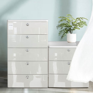 绣川水晶扣抽屉式 大方柜儿童衣柜北欧卧室床边床头柜 收纳柜免安装