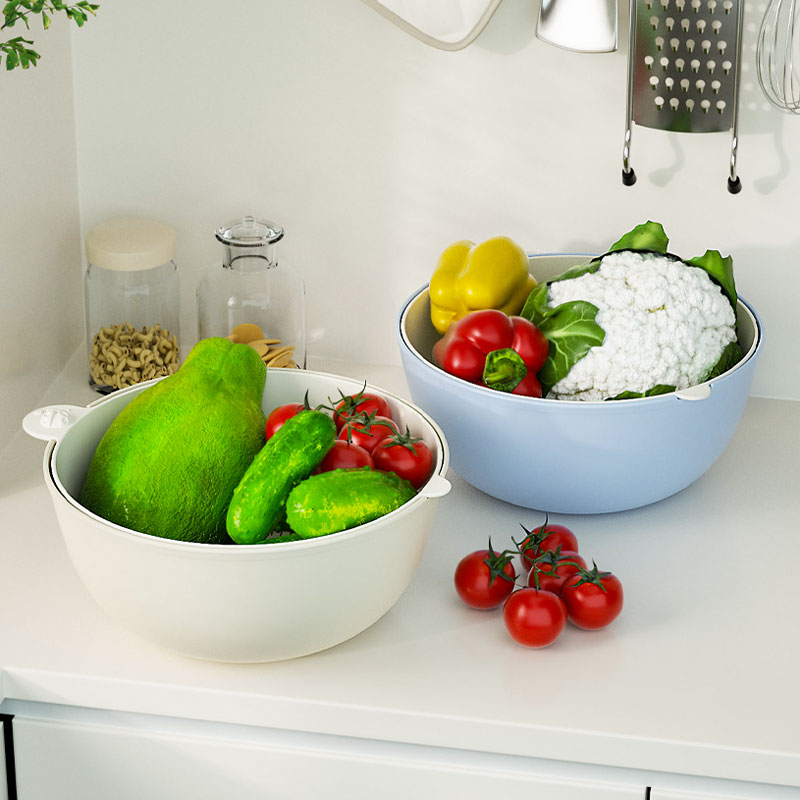 绣川双层沥水篮清洗篮