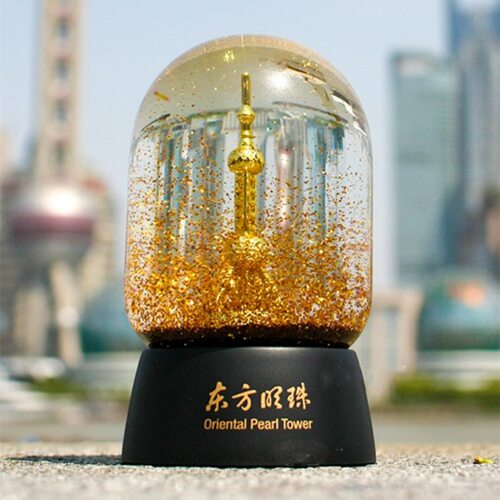 上海地标创意纪念品透明水晶球