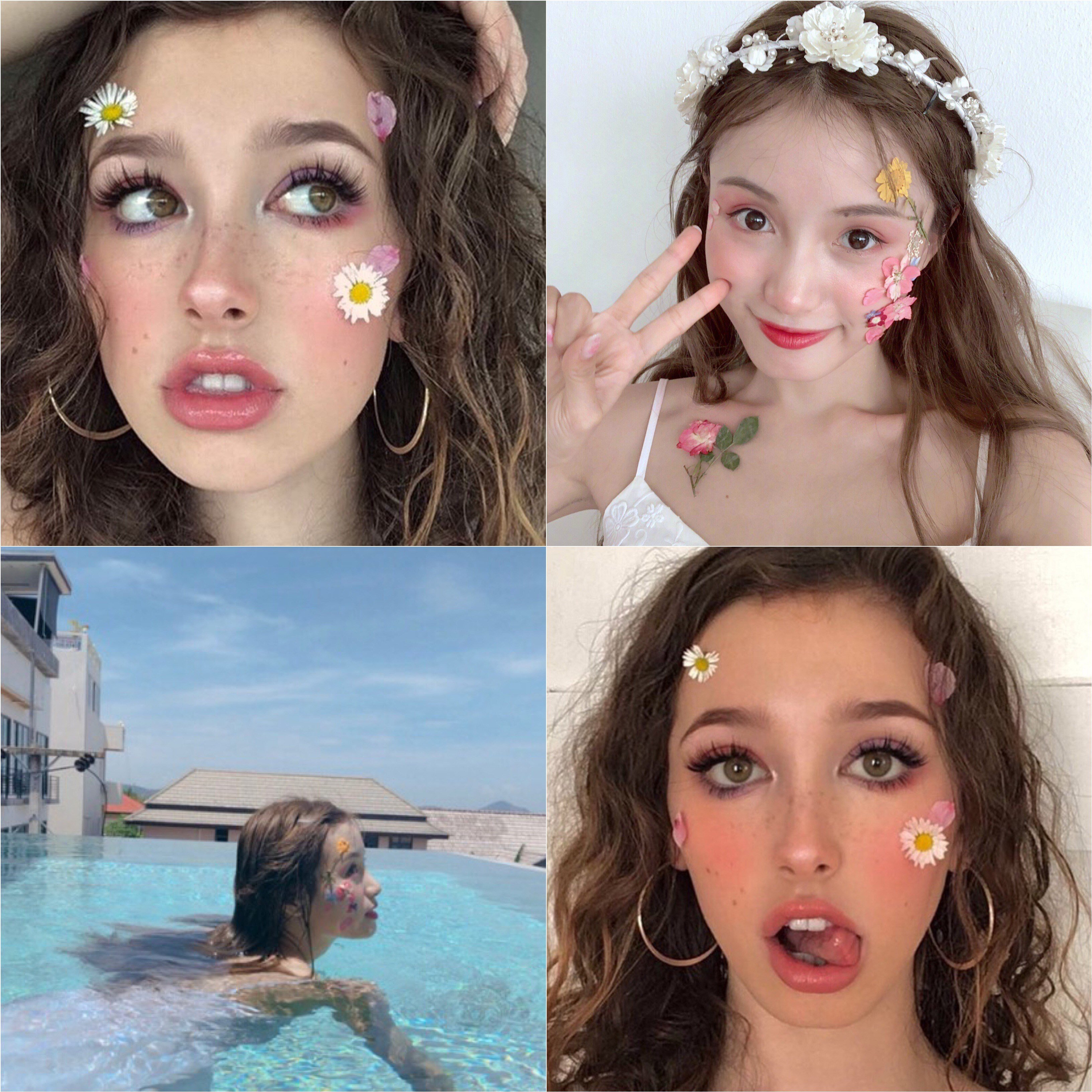 贴画新娘新娘妆贴花贴片少女妆容脸眼部干花贴脸学生