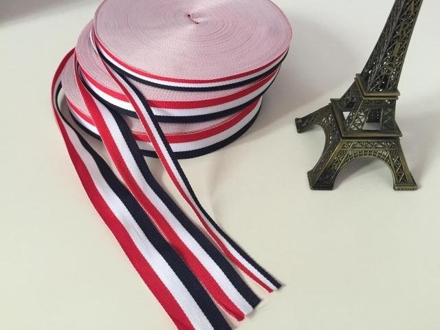 织带彩色涤纶布带服装箱包装饰带海军风彩带奖牌带子tb三色条纹