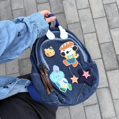 爆款清仓！售完无补微瑕链接～小翅膀鬼马少女可爱牛仔mini双肩包