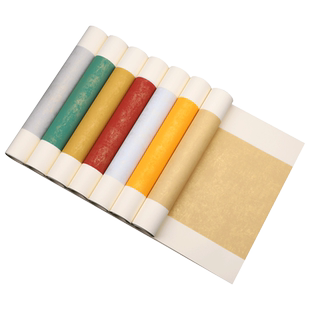 蜡染鎏金条屏半生半熟书法毛笔作品专用宣纸四尺三开四尺对开六尺三开六尺对开隶书楷书篆书小楷彩色仿古国展