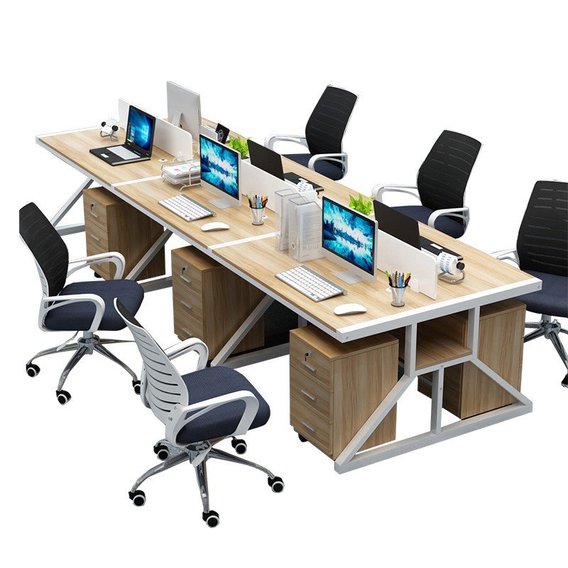 员工办公室桌椅组合职员电脑桌子现代简约家具屏风2/6四4人工作位