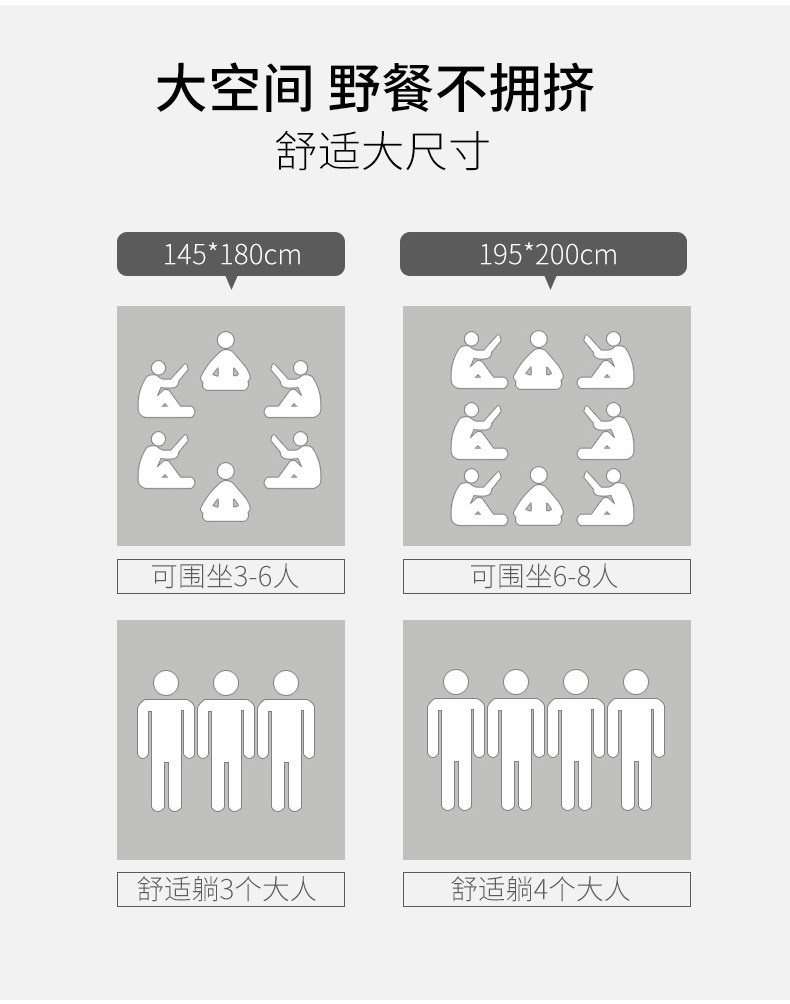 2023户外防水郊游野餐垫沙滩垫加厚野外地垫草坪垫子便携野餐布防