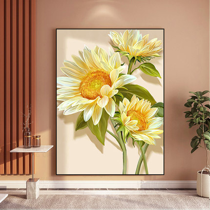 5d钻石画2025新款向日葵花卉满钻客厅卧室砖石贴画贴钻十字绣小幅