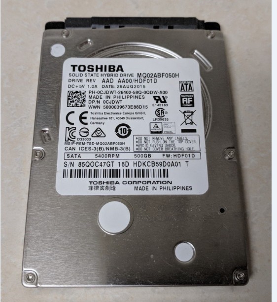 toshiba/东芝mq02abf050h 500g 5400转64m sshd混合硬盘sata3