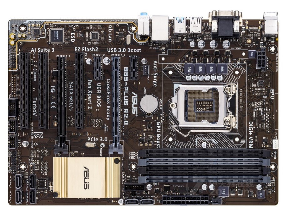 asus/华硕b85-plus/a r2.0 b85豪华大板集显1150主板四核i5i7
