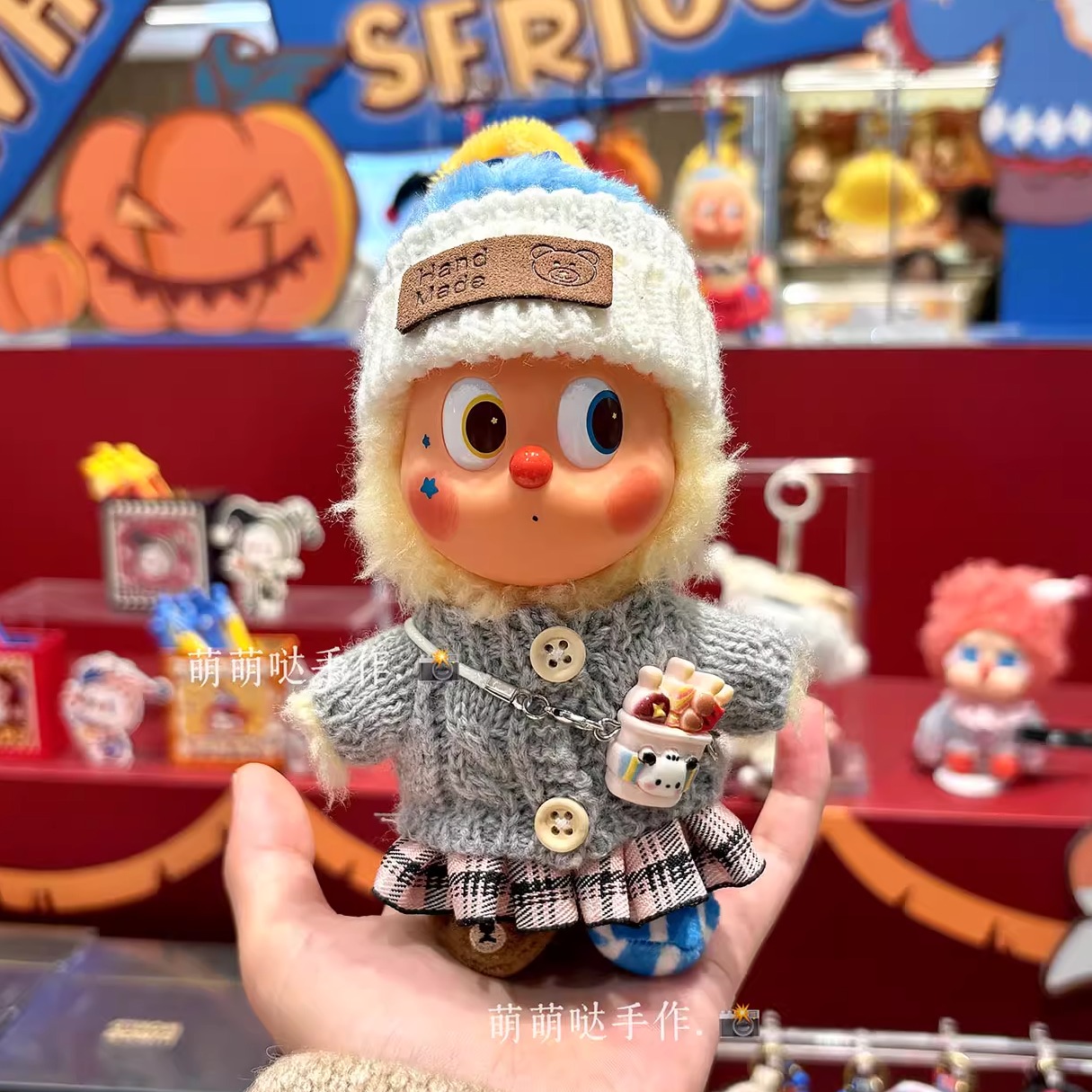 WHY SO SERIOUS万圣节小丑彩虹豆丁搪胶星星人仅娃衣毛绒衣服着替