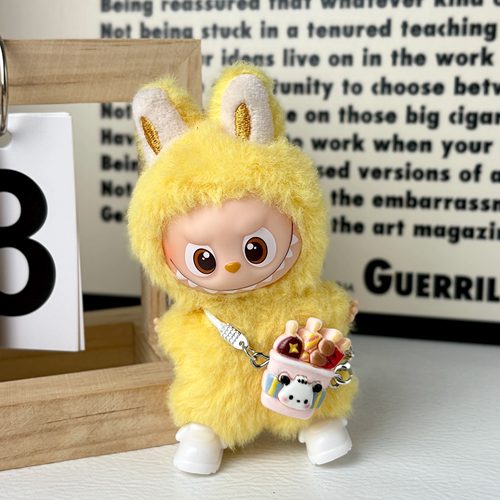 labubu口袋朋友系列斜挎挂件手机4.0代10cm衣服配饰斜挎咖啡配件