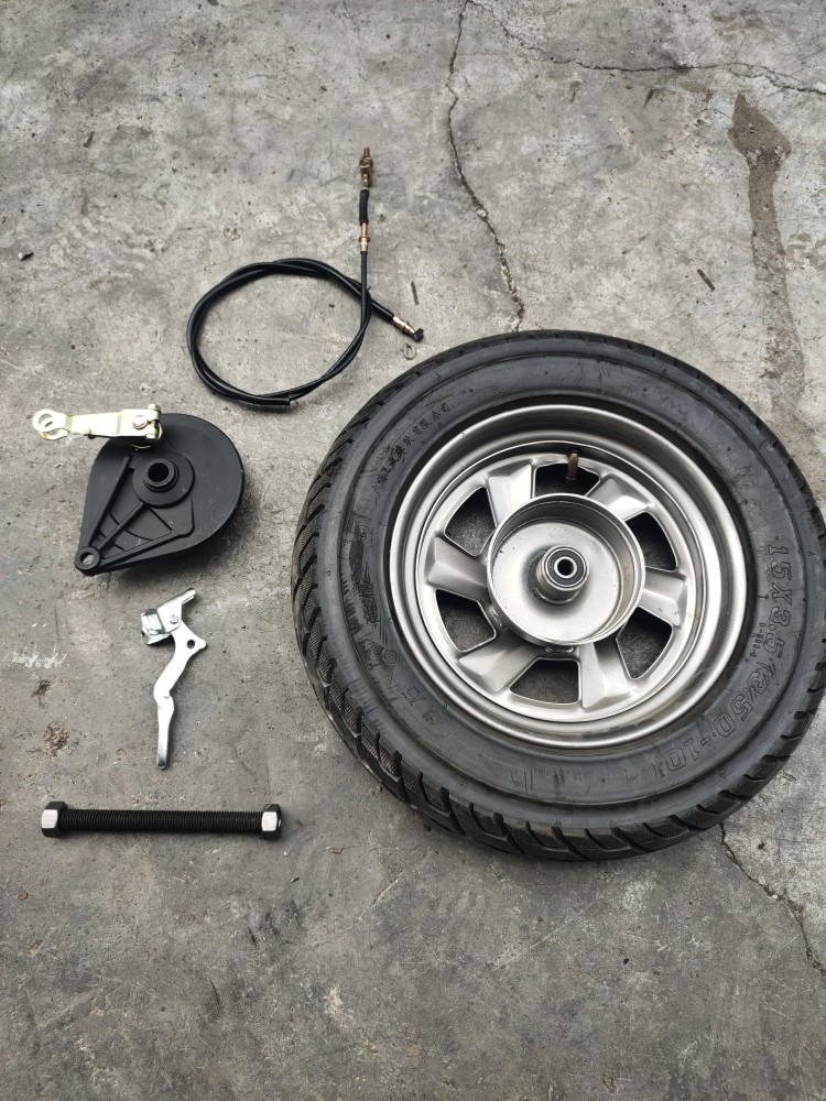 改装手推车老虎独轮双轮车斗斗车鸡公车带刹车总成300-10轮子配件