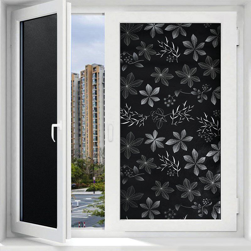 玻璃窗自粘贴纸全遮光窗户包边框自粘遮光遮阳帘装饰挂饰遮挡黑色