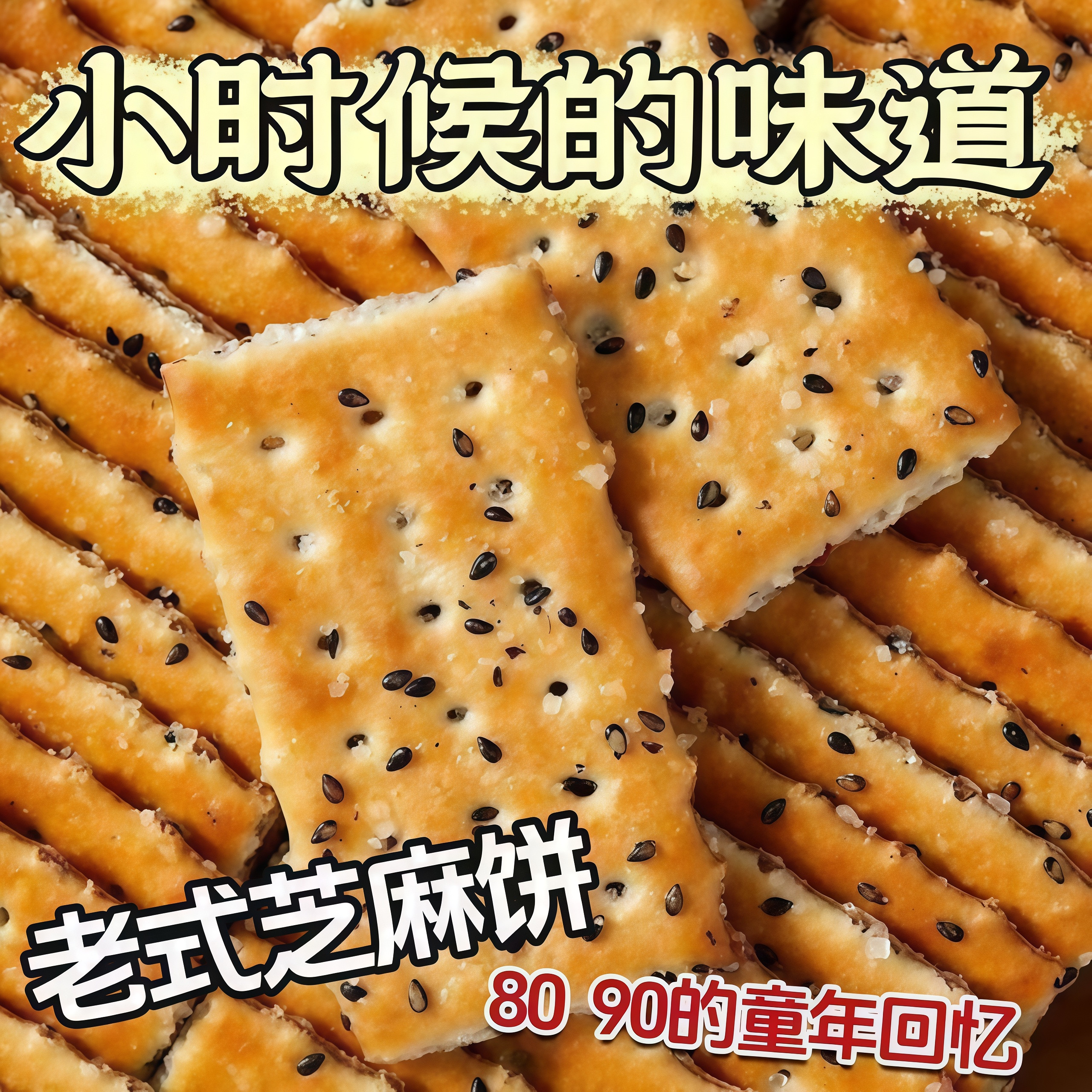 传统老式三文治黑芝麻层层酥饼干