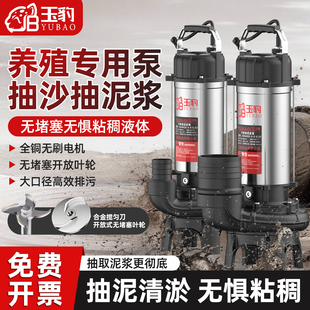 泥浆泵抽泥沙池塘清淤抽粪泥浆220v家用无堵塞淤泥泵切割式污水泵