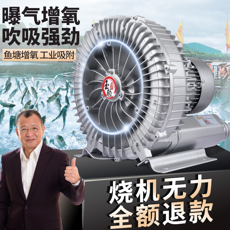 大功率高压漩涡风机强力工业鼓风机旋涡式气泵罗茨涡轮鱼塘增氧机