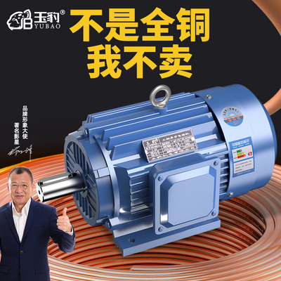 全铜三相异步电动机0.75/1.1/1.5/2.2/3/4/5.5/7.5KW电机380V三相
