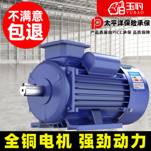 單相電機220V純銅線小型兩相0.75 1.5 2.2 3KW高速異步電動機 1.1
