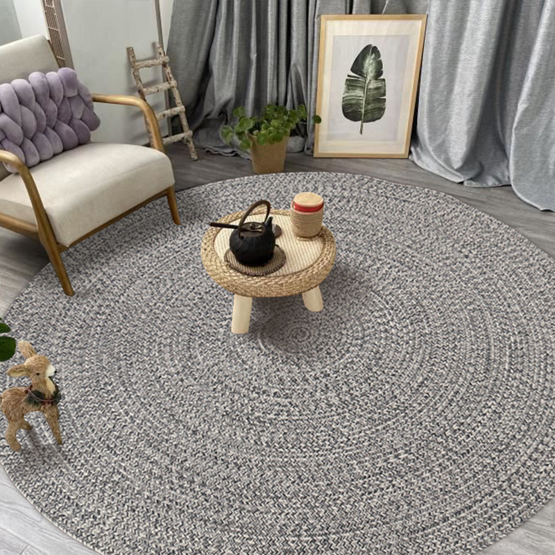 手工编织地毯客厅沙发圆形茶几毯现代轻奢家用卧室床边毯地垫定制