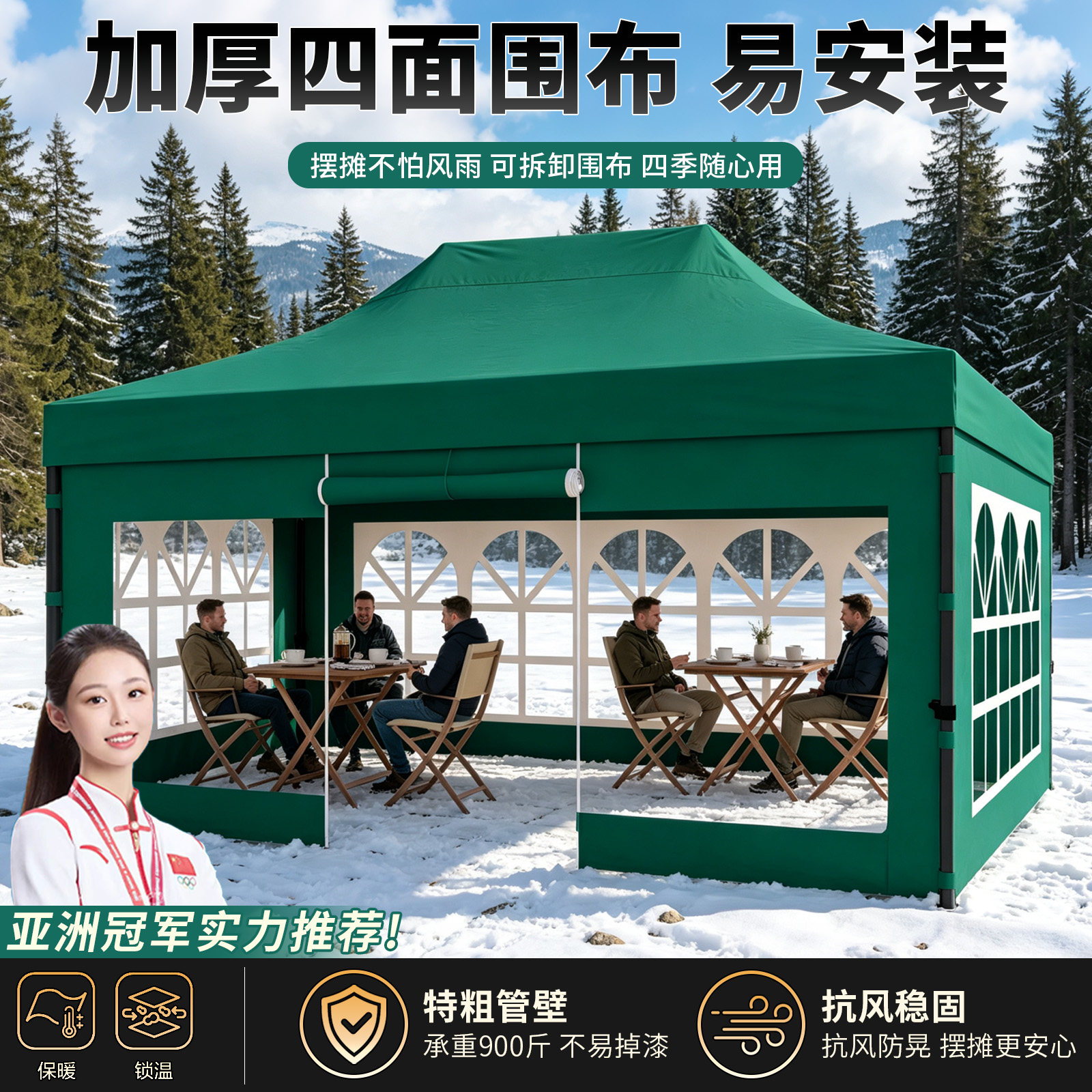户外摆摊专用雨伞大型遮阳伞防雨四角伞庭院伞折叠大号商用太阳伞