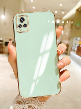 适用于vivo V21 5G手机壳VIVOV215G防摔软壳vivov215g国际版保护套V2050硅胶全包电镀v21网红情侣纯色外壳