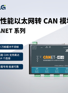 周立功致远电子CAN-bus转换器以太网转CAN模块CANET-4E-U/2E-U