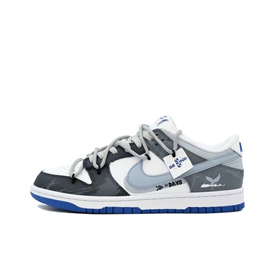 【定制球鞋】Nike Dunk 考拉派对 鲸落 复古 灰蓝  DV0831-104
