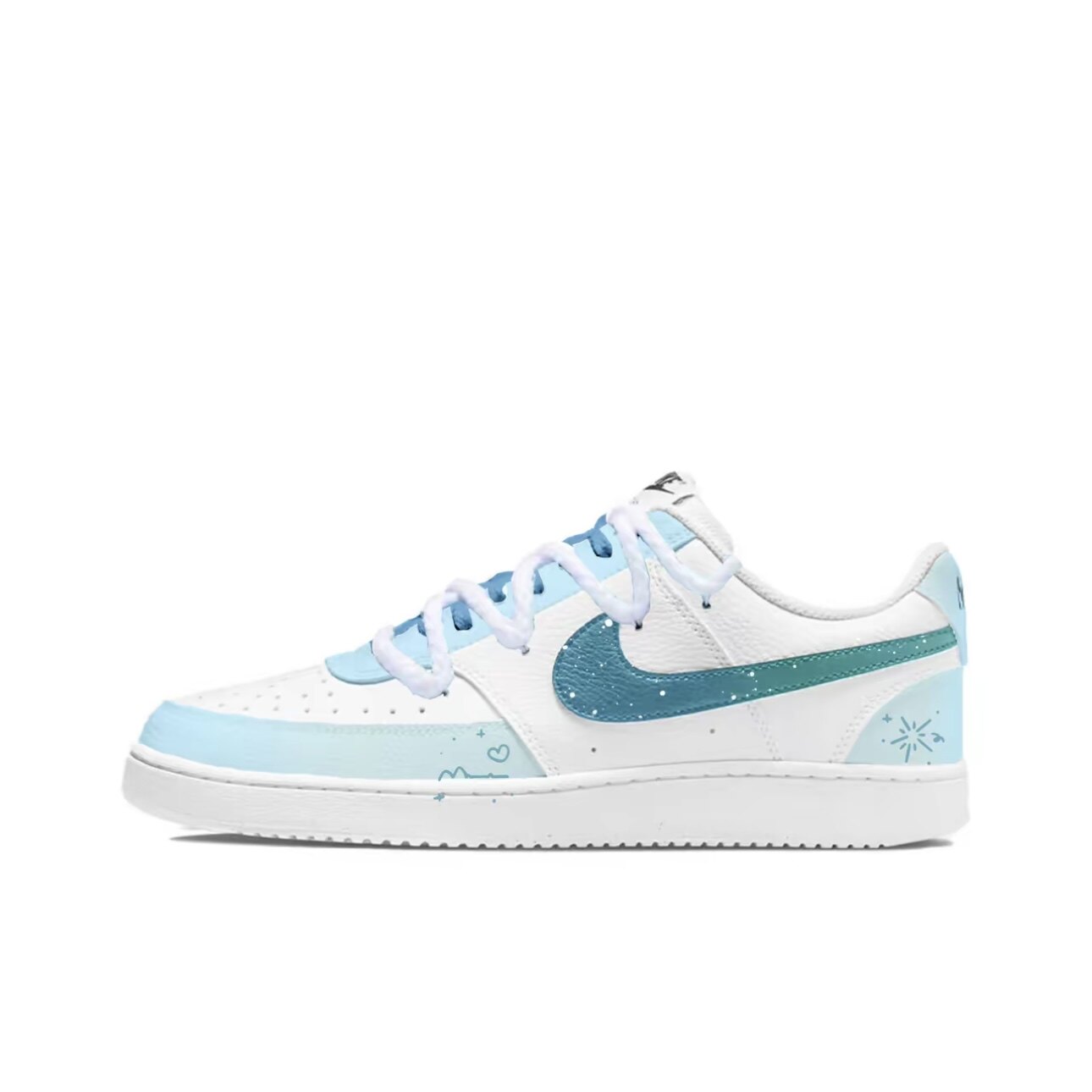 【定制球鞋】Nike Court Vision 星海之旅 涂鸦 浅蓝色DH2987-101