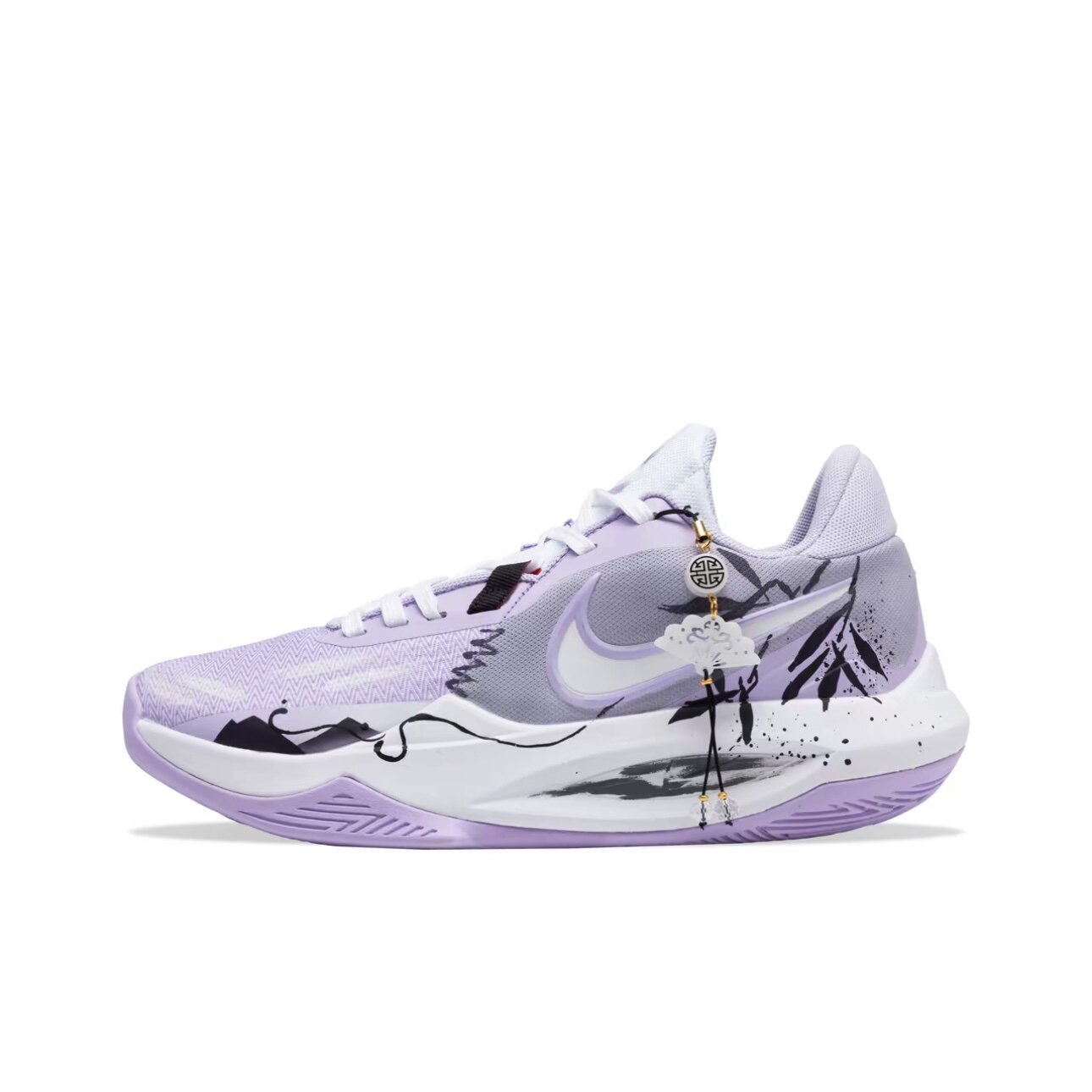 【定制球鞋】Nike Precision 6 墨风 手绘 网布 浅紫色DD9535-100