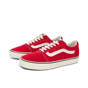Vans/范斯 Ward 棋盘格 潮流 复古拼接板鞋 低帮/浅红色/白色