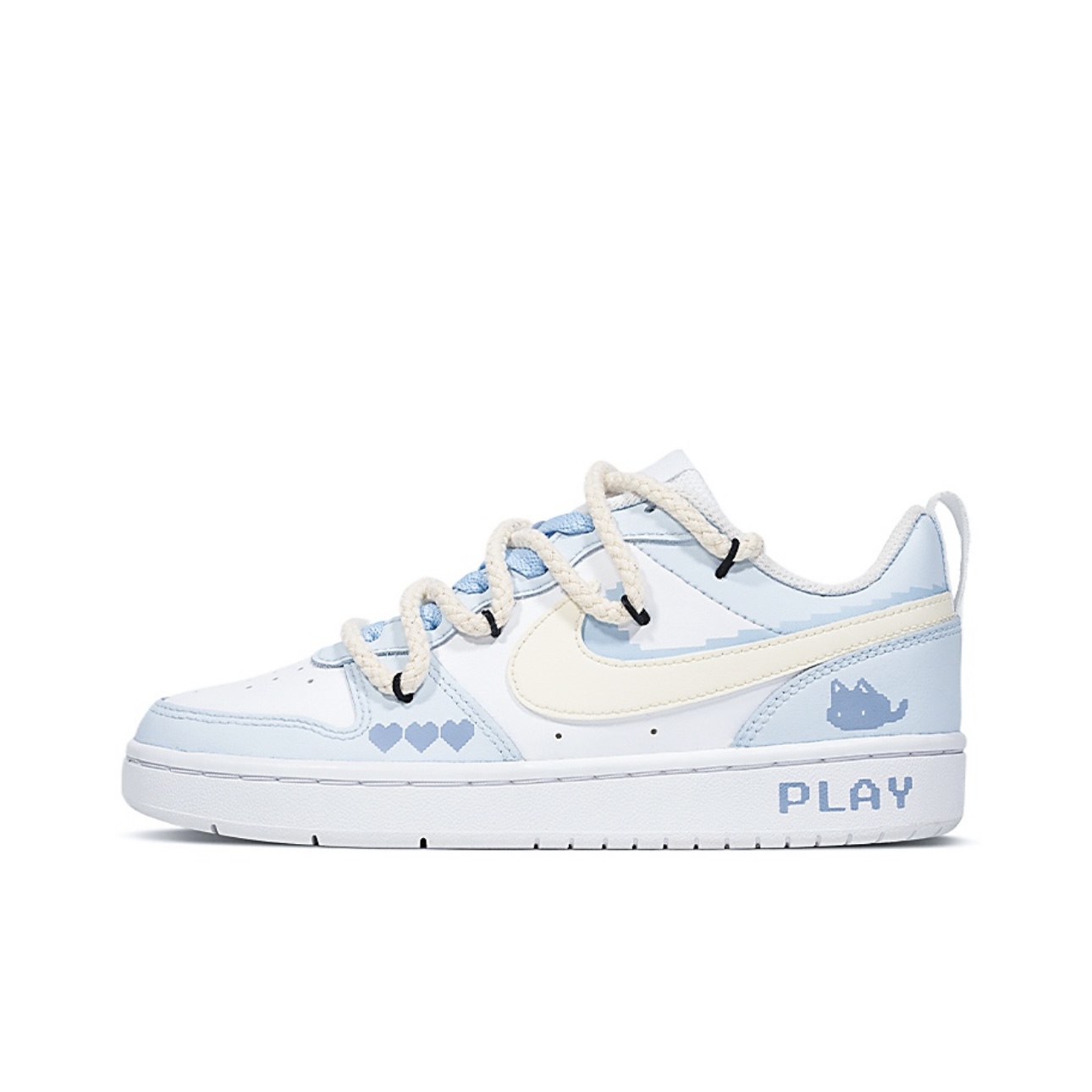 【定制球鞋】Nike Low 2 像素小狸 可爱 厚底 米色  BQ5448-100