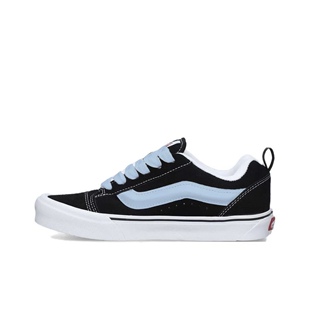 【定制球鞋】Vans Knu Skool 海盐蓝 喷绘 黑蓝色 VN0009QC6BT1