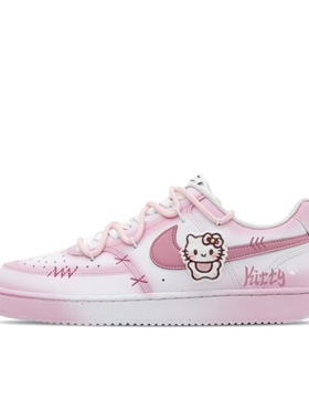 【定制球鞋】Nike Court Vision 1 哈喽凯蒂 粉白 DH3158-101