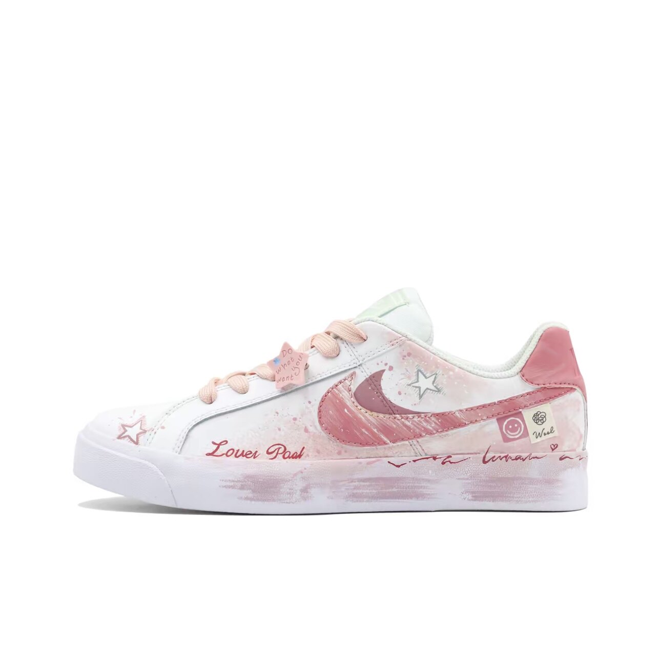 【定制球鞋】Nike Court Royale 热恋桃桃 手绘 热恋粉AO2810-111
