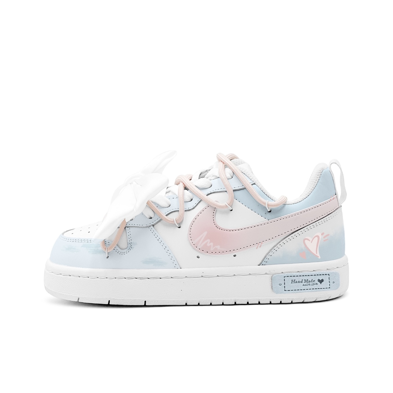 【定制球鞋】Nike Court Borough Low 2海蓝粉心 粉蓝 BQ5448-100