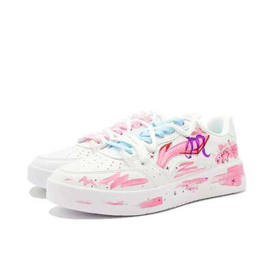 【定制球鞋】 李宁 浮舟 板鞋 蓝粉幻星 AGCT339-6