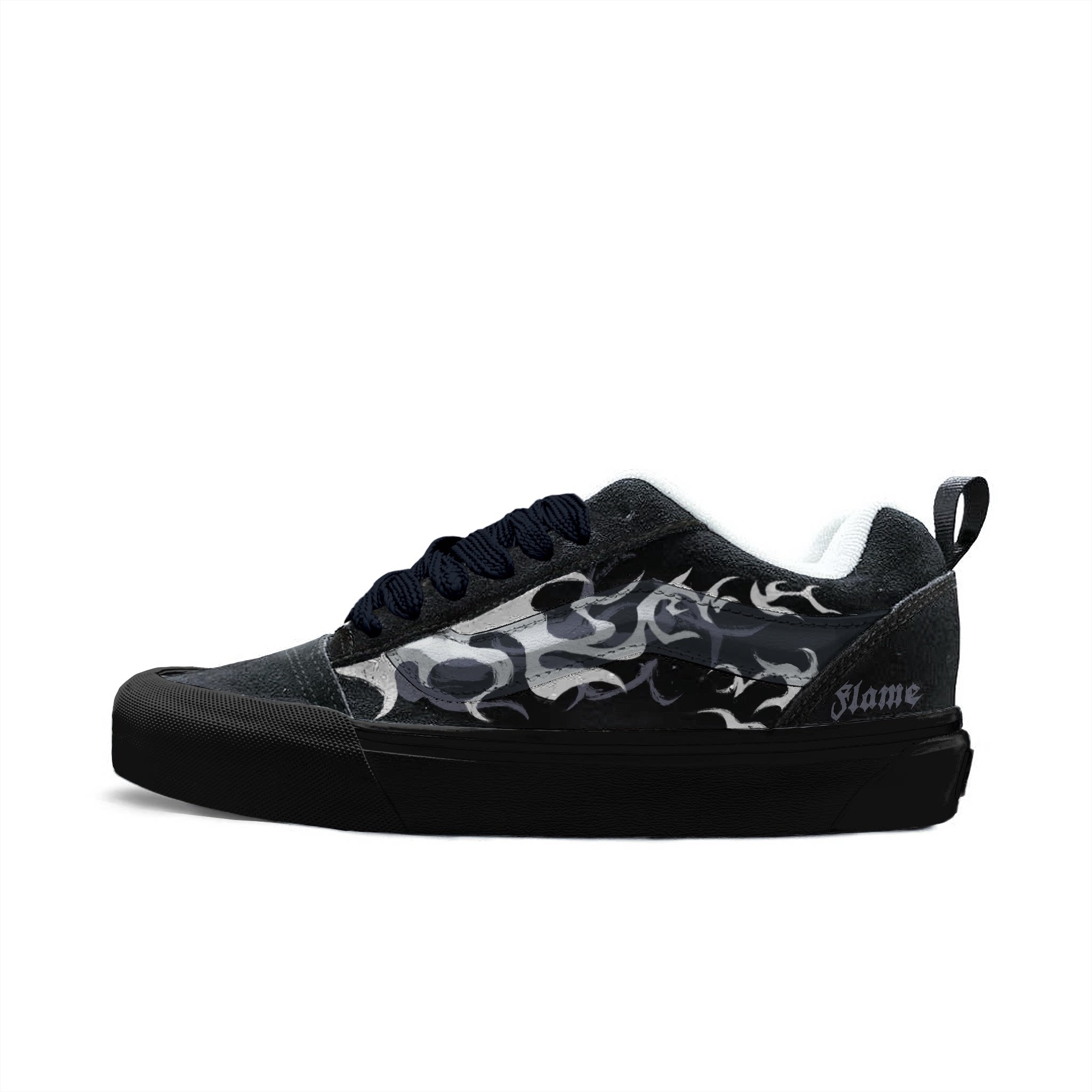 Vans灰焰逐风定制手绘增高面包鞋
