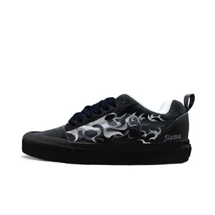 【定制球鞋】Vans/范斯  灰焰逐风 面包鞋手绘涂鸦 厚底增高 潮流