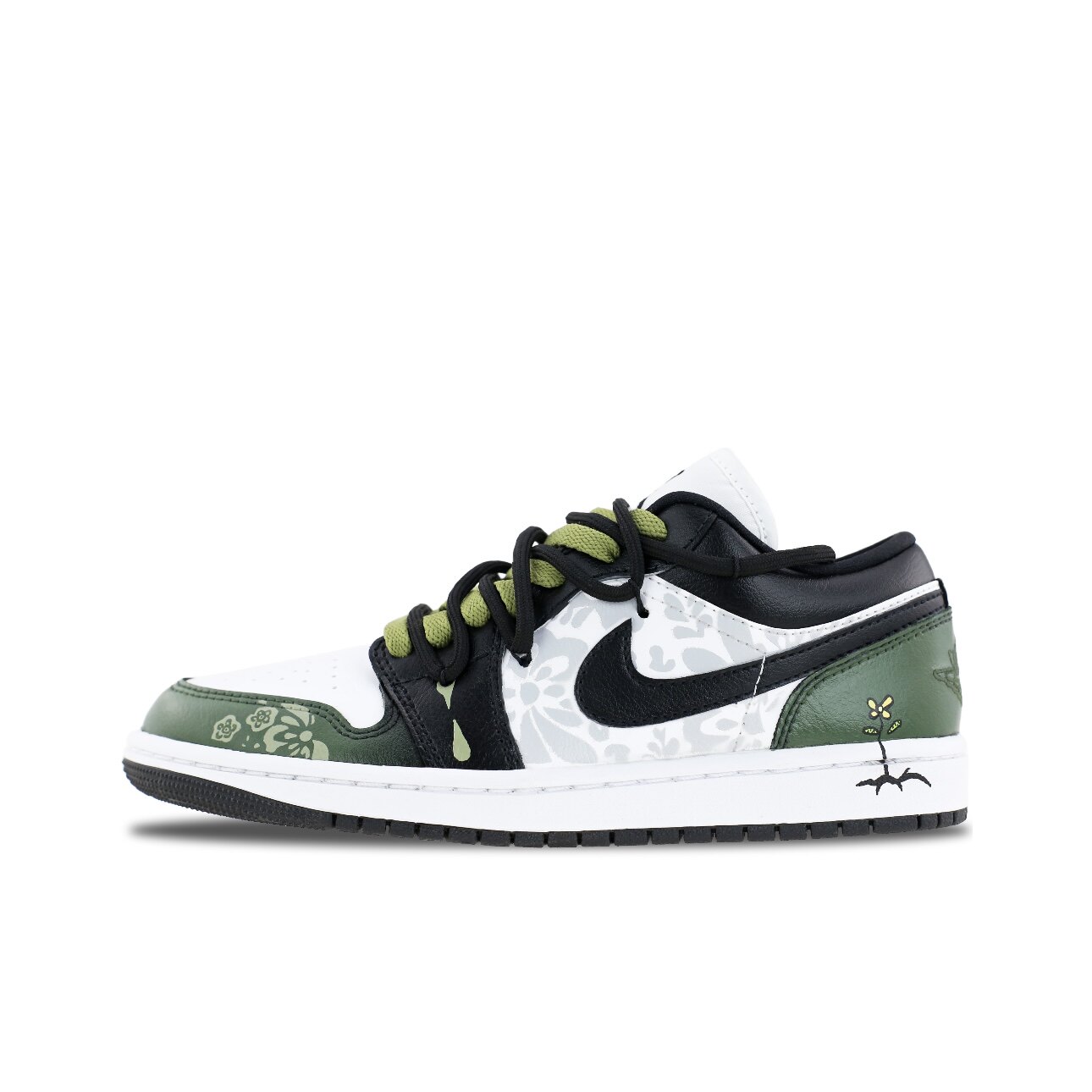【定制球鞋】Jordan Air Jordan 1 一朵小黄花 黑绿 DC0774-101