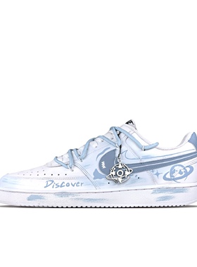 【定制球鞋】Nike Court Vision 1 星际迷航 渐变 白蓝DH2987-101